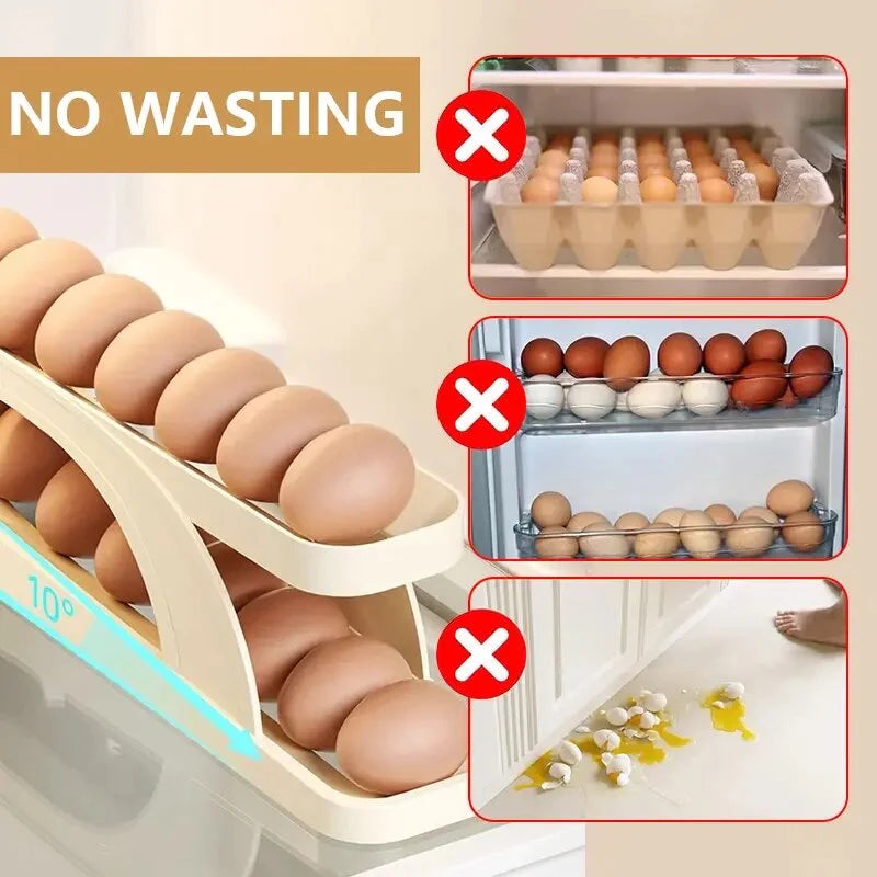 Premium Egg Organizer & Rolling Tray