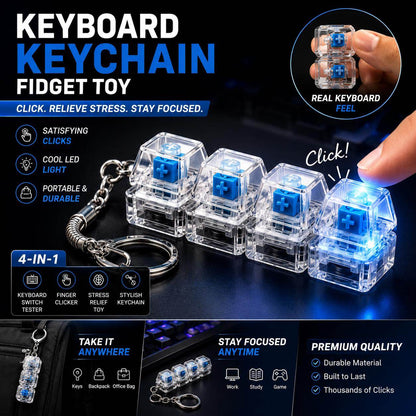 Premium Portable Mini Keyboard Stress Relief Keychain