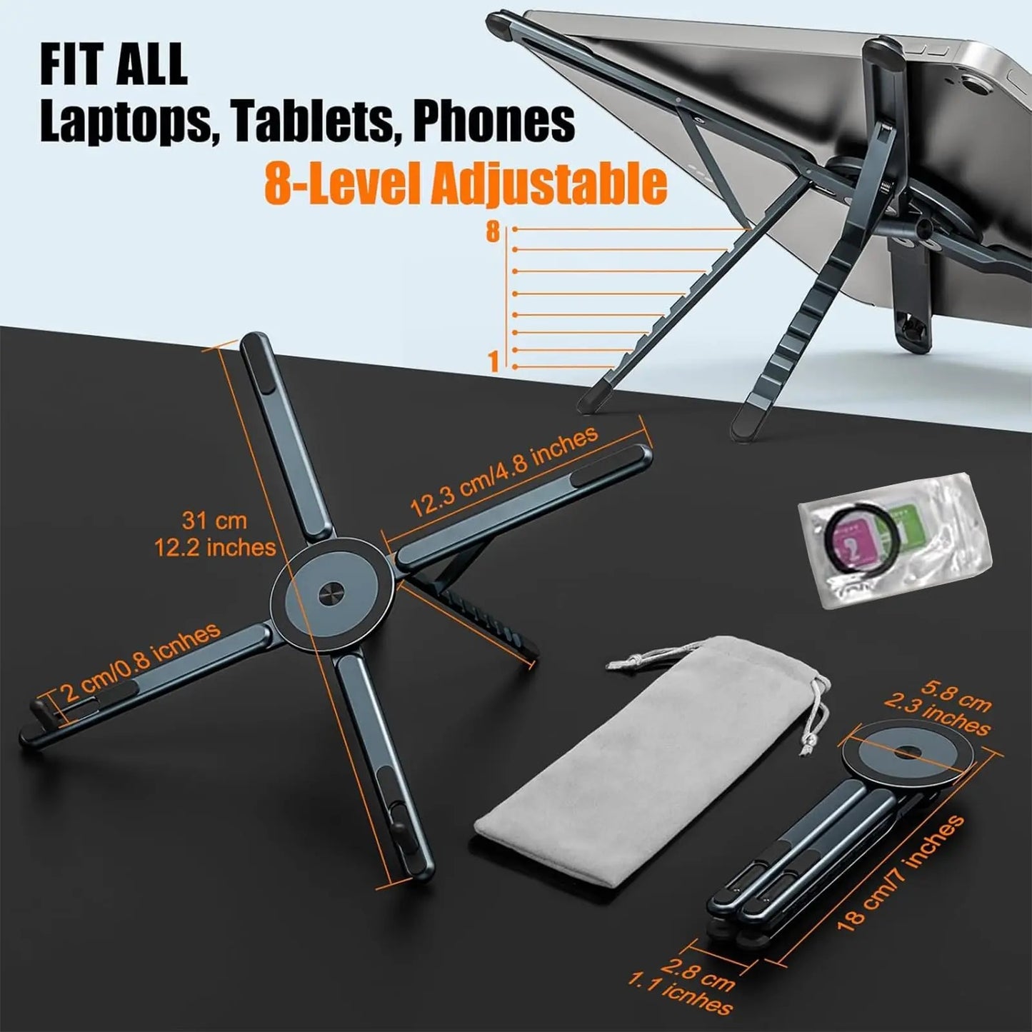 4-in-1 Foldable Magnetic Phone, iPad, MacBook Holder