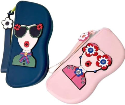 Silicone Sunglasses Case With Zipper & Lanyard