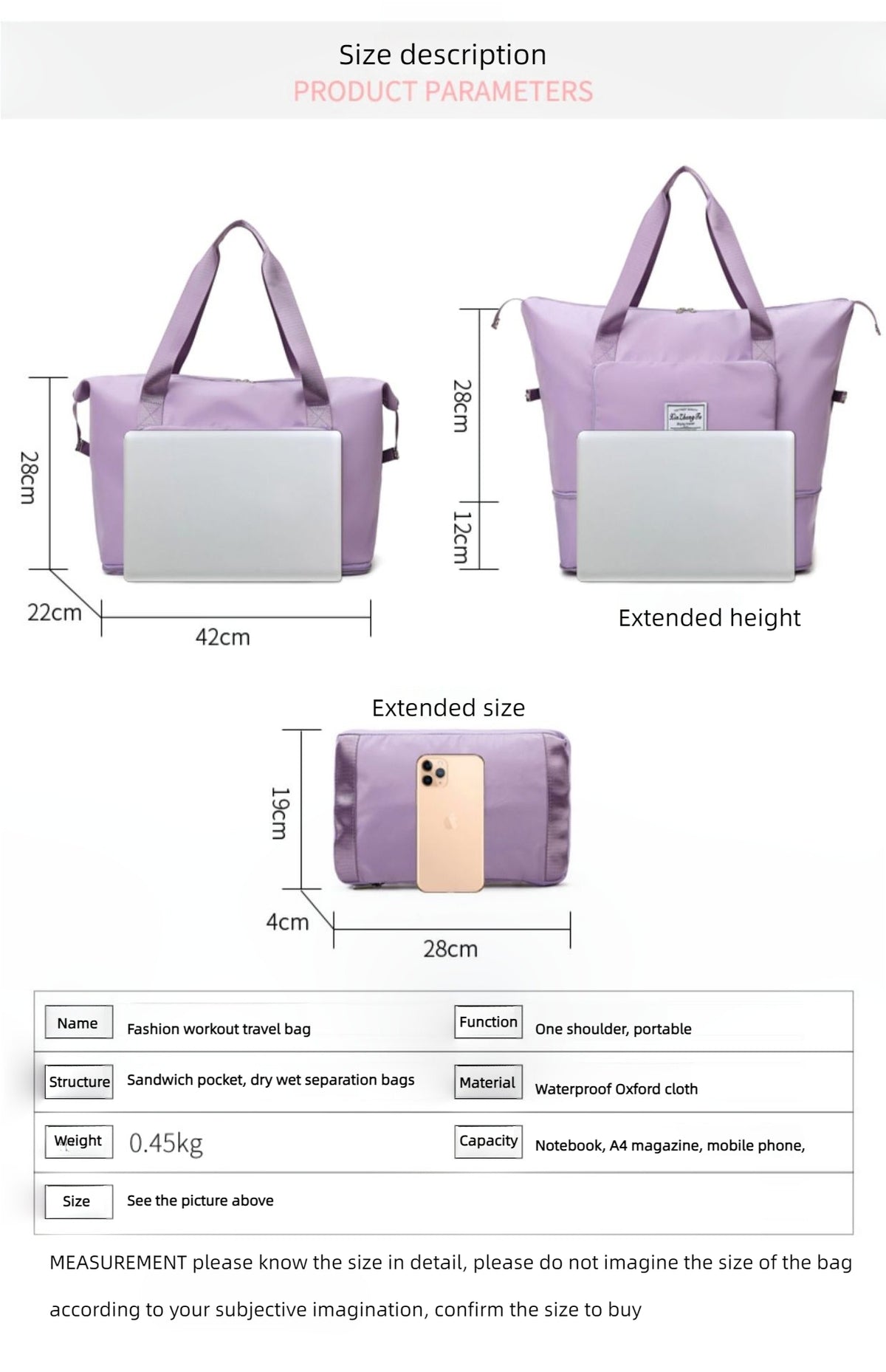 Expandable Travel Duffle Bag