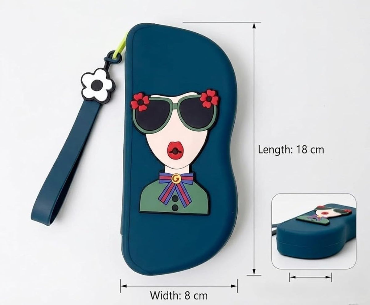 Silicone Sunglasses Case With Zipper & Lanyard