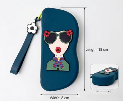 Silicone Sunglasses Case With Zipper & Lanyard