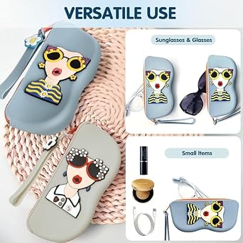 Silicone Sunglasses Case With Zipper & Lanyard