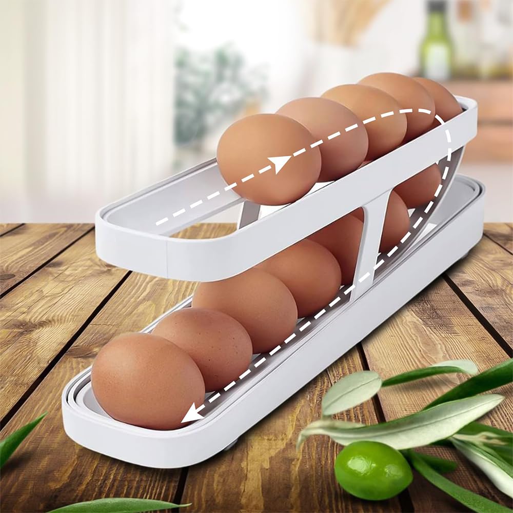 Premium Egg Organizer & Rolling Tray