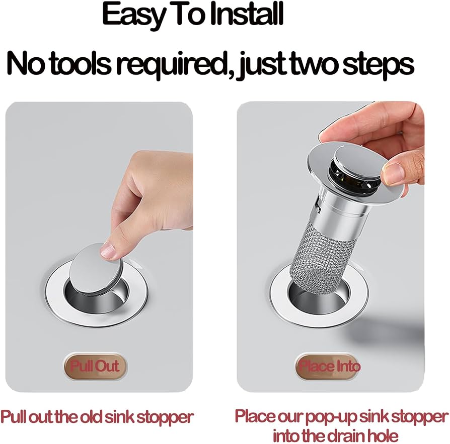 Pop-Up Sink Drain Strainer