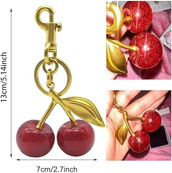 Luxury Cherry Keychain for Bags & Keys