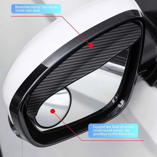 Car Blind Spot Mirror with Rain Eyebrow