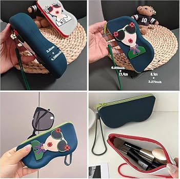 Silicone Sunglasses Case With Zipper & Lanyard