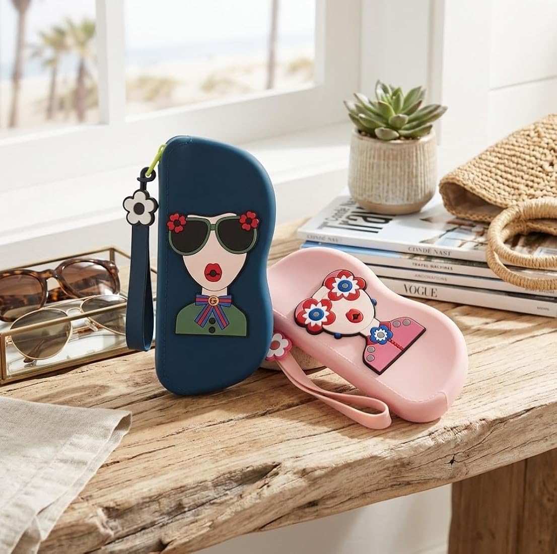 Silicone Sunglasses Case With Zipper & Lanyard