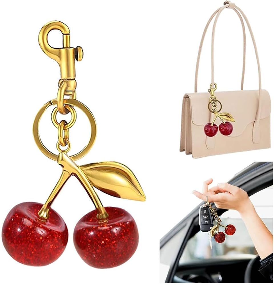 Luxury Cherry Keychain for Bags & Keys