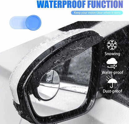 Car Blind Spot Mirror with Rain Eyebrow