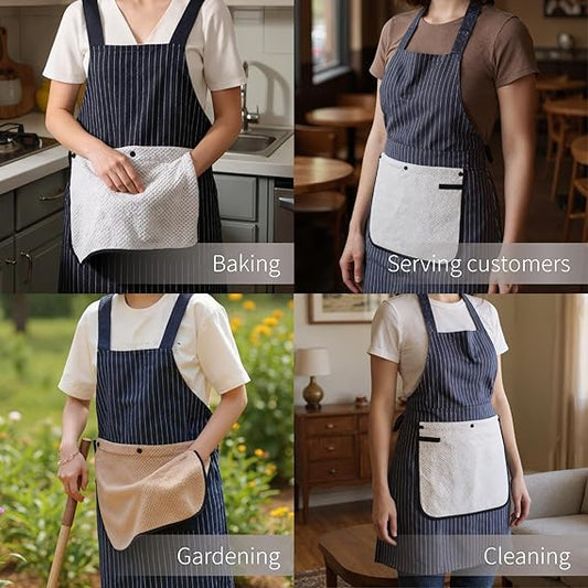 Professional Cross Back Kitchen Apron With Pockets