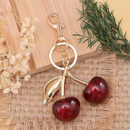 Luxury Cherry Keychain for Bags & Keys