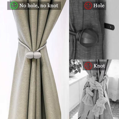 Deluxe Magnetic Curtain Tiebacks with Unique Wooden Balls