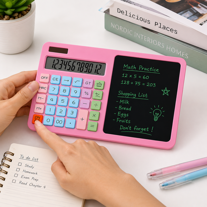 Premium 2-in-1 Calculator & LCD Writing Tablet