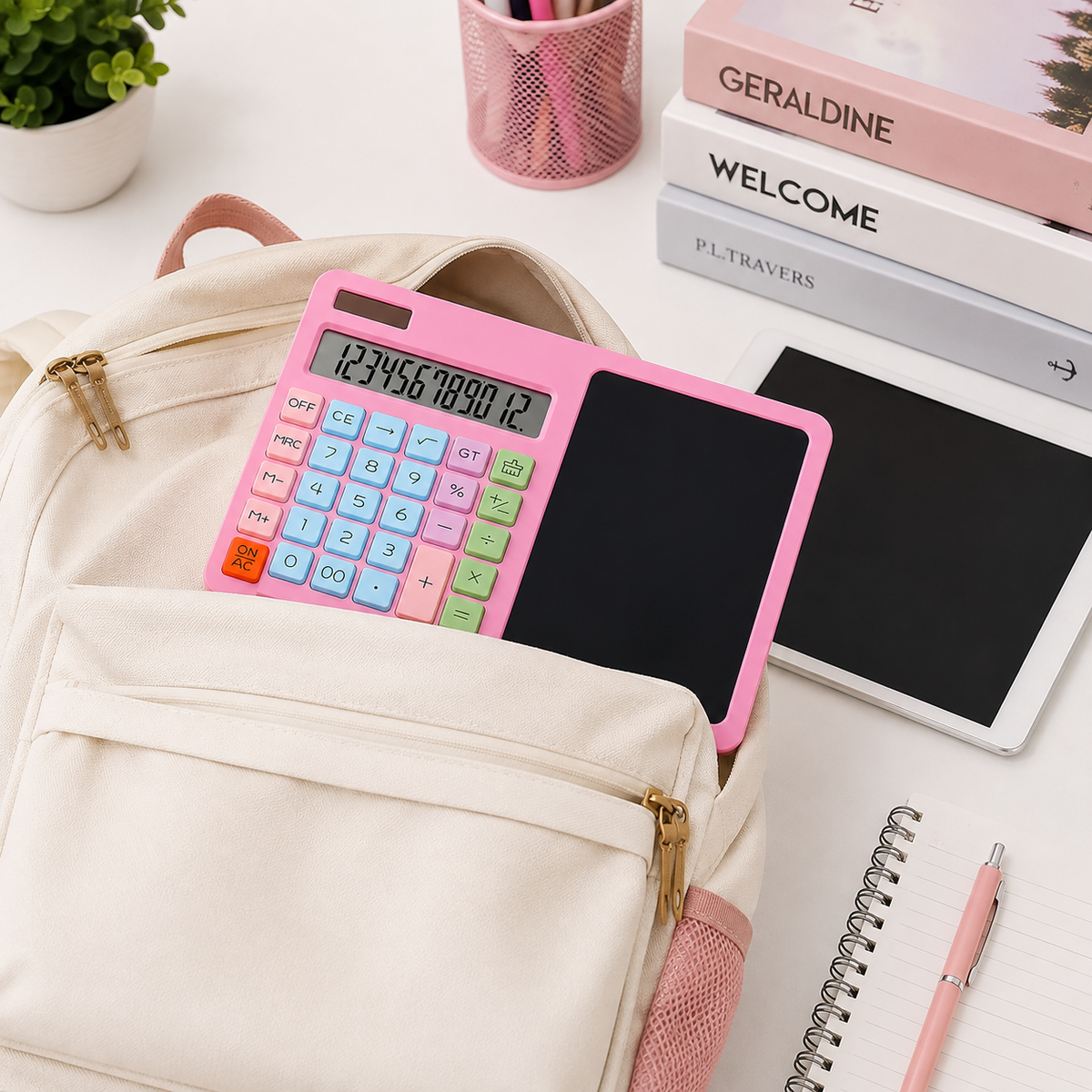 Premium 2-in-1 Calculator & LCD Writing Tablet