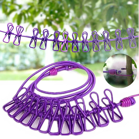 Portable Dryer Clothes Rope Clotheslines With 2 Hooks
