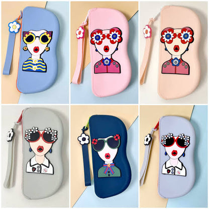 Silicone Sunglasses Case With Zipper & Lanyard