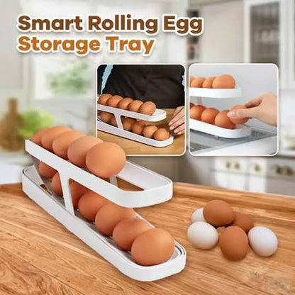 Premium Egg Organizer & Rolling Tray