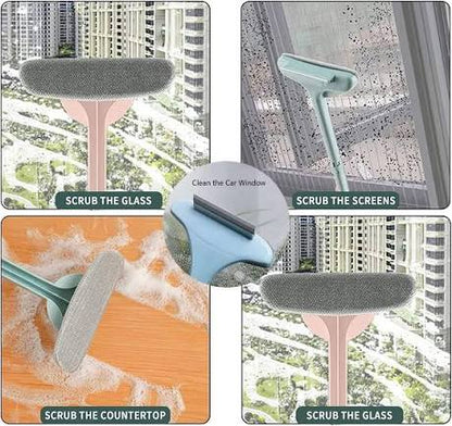Window Screen Cleaning Brush with Wiper