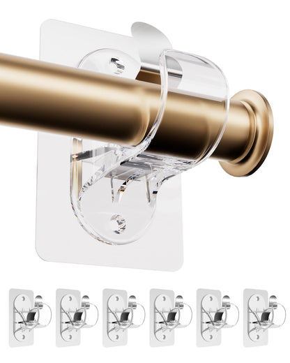 LUXECART.PK Universal Curtain Rod Holder No-Drill Wall Mount Transparent