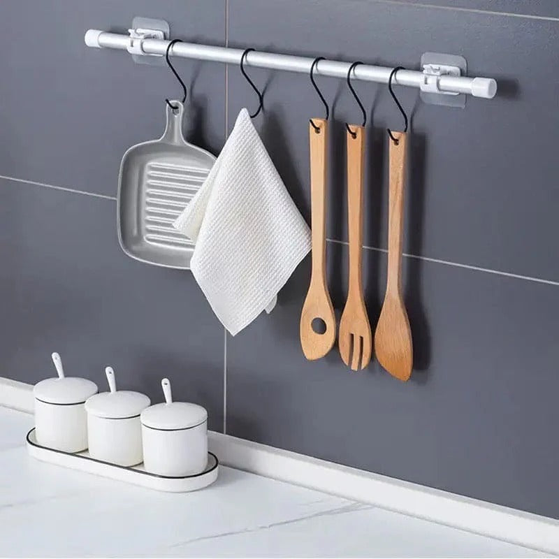 LUXECART.PK Universal Curtain Rod Holder No-Drill Wall Mount Transparent