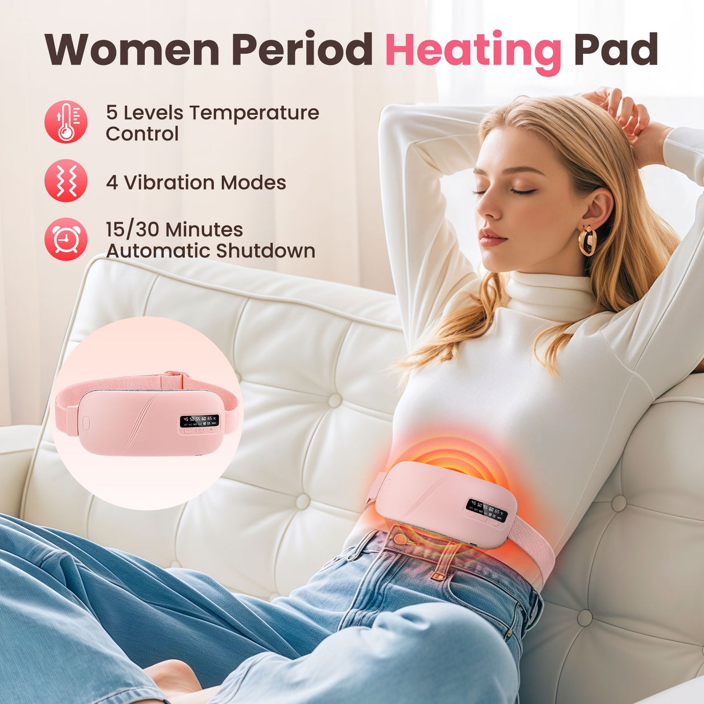 Premium Rechargeable Heated Period Relief Belt