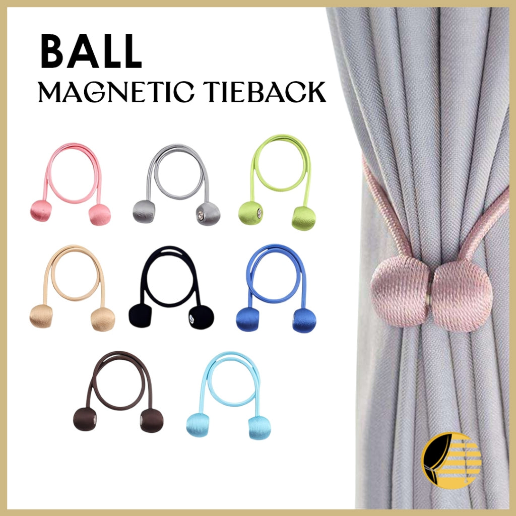 Deluxe Magnetic Curtain Tiebacks with Unique Wooden Balls